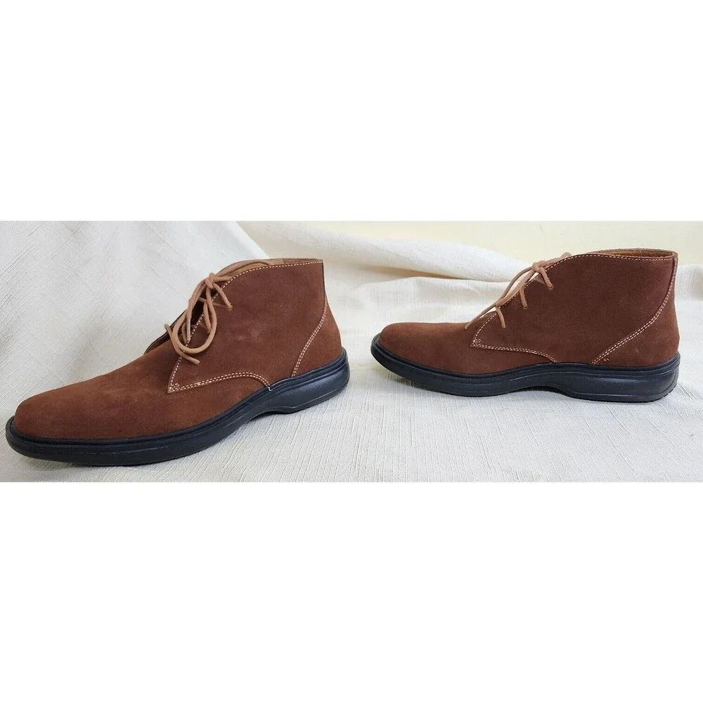 Dr. Comfort Men's Brown Leather Ankle Lace Up Casual/Dress Shoes, Size 8 1/2